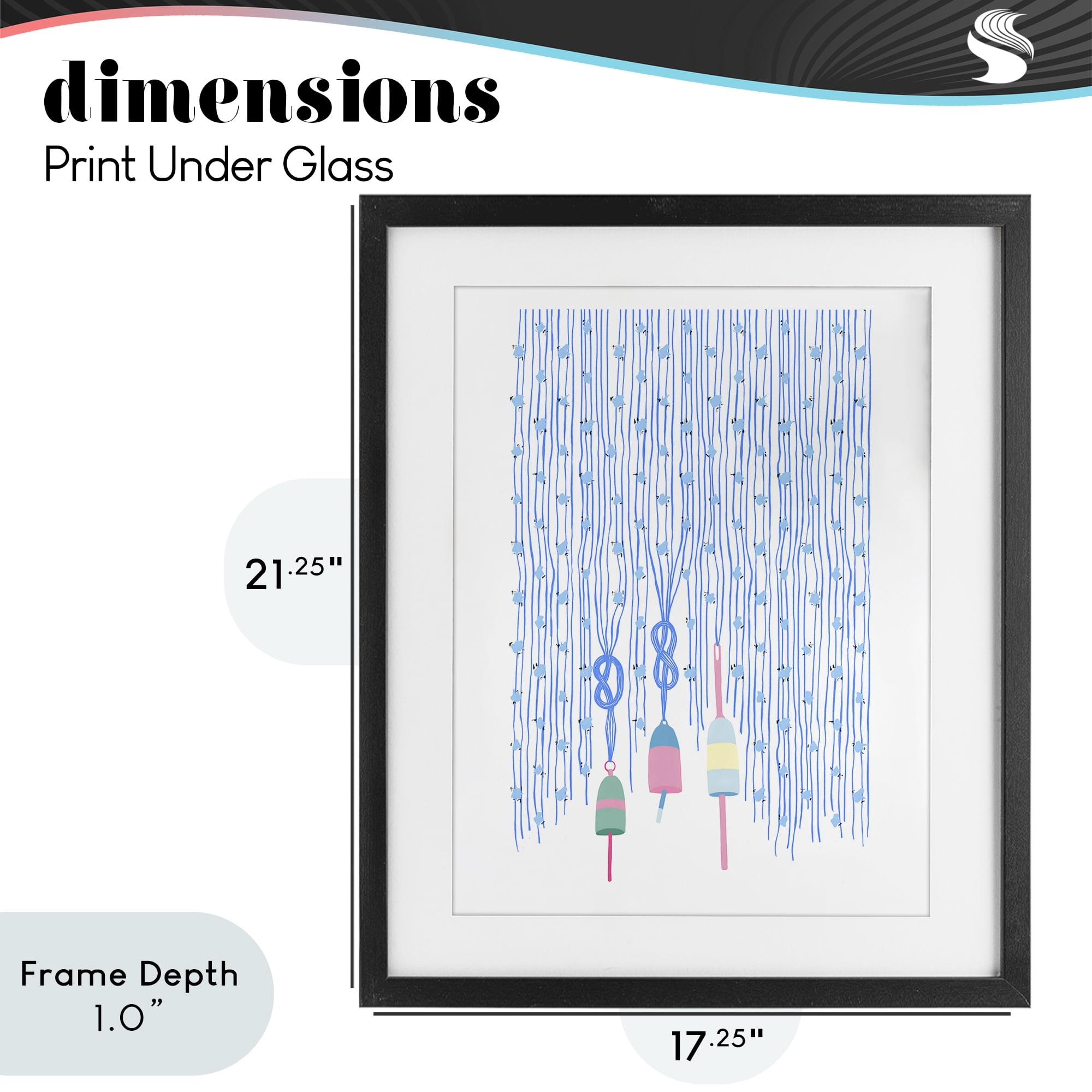 Stupell Industries Hanging Buoys on Ropes Black Framed Print Under Glass, design by Melissa Tilley