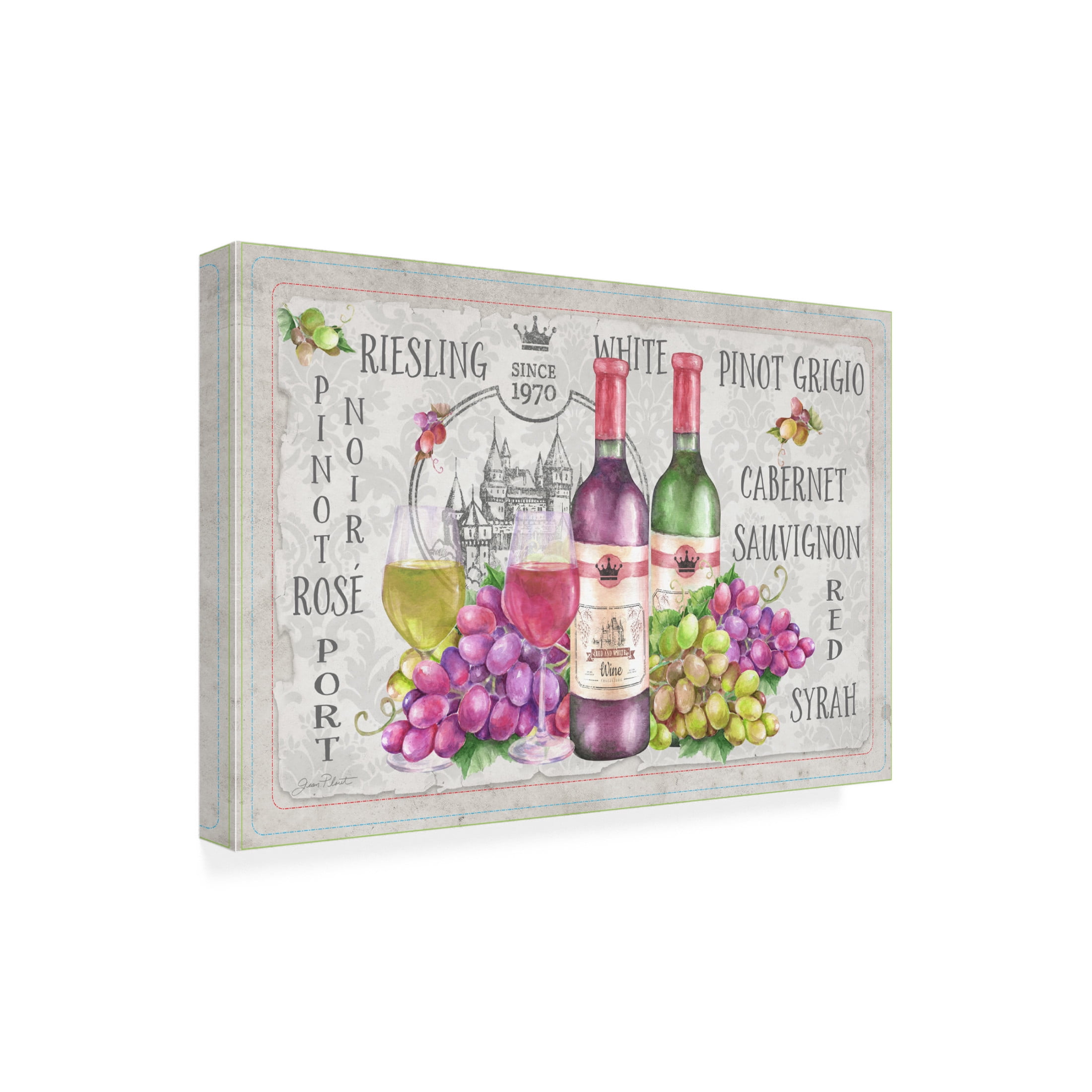 Canvas Wall Art - Jean Plout 'Whimsy Wine' Wall Art for Living Room, Bedroom, or Office Décor by Trademark Fine Art - 24 x 16 Inches