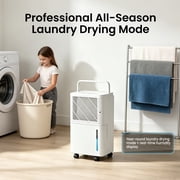 HUMSURE 30 Pints Dehumidifier for Basement with Drain Hose, Covers up to 2500 Sq. ft Dehumidifiers for Home, Auto Defrost, 24-Hour Timer, White