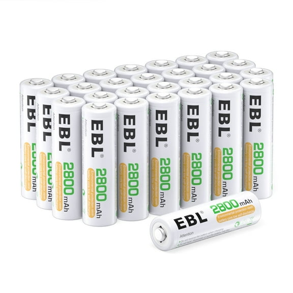 EBL AA Batteries Rechargeable 2800mAh General Purpose Nimh Double a Batteries,  28 Pack