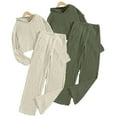 thumbnail image 1 of Girls 2PCS Sweatshirt Pants Outfit Set Kids Knit Top + Long Pants Set Comfortable Winter Clothes Sets for 8-14Y, 1 of 6