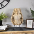 thumbnail image 3 of Northlight Rattan and Iron Pillar Candle Holder - 17" - Natural Rattan, 3 of 6