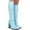 Light blue, variant on Tejiojio Woman's Head Thick Heel Bright Leather High Heel Boots Side Zipper Middle Boots