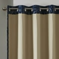 thumbnail image 4 of Total Blackout Curtain for Bedroom Living Room, Knitted Jacquard Damask Window Curtain Panel with Gunmetal Grommet, Fits Up to a 1.25'' Diameter Rod, 84.00''x50.00''x0.13'', Navy, 4 of 9