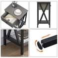 thumbnail image 5 of VECELO Nightstands Set of 2, Industrial End Table with 1-Drawer & Storage Shelf, Small Bedside Table Organizer for Small Space, Side Table for Bedroom Living Room, Hemp Gray, 5 of 11