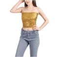 thumbnail image 6 of Umfun Women's Scene-Stealing Sequin Tube Top - Sparkly Glitter Crop Top, Dazzling Strapless Bandeau for Night Out, Rave & Daily Wear, 6 of 9