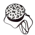 thumbnail image 3 of Leather Shoulder Round Bag 7.1×2.36in Fashion Casual Crossbody Bag Shoulder Bag For Work Travel Business Shopping Date Simple Cow-Print Pattern1_1, 3 of 5