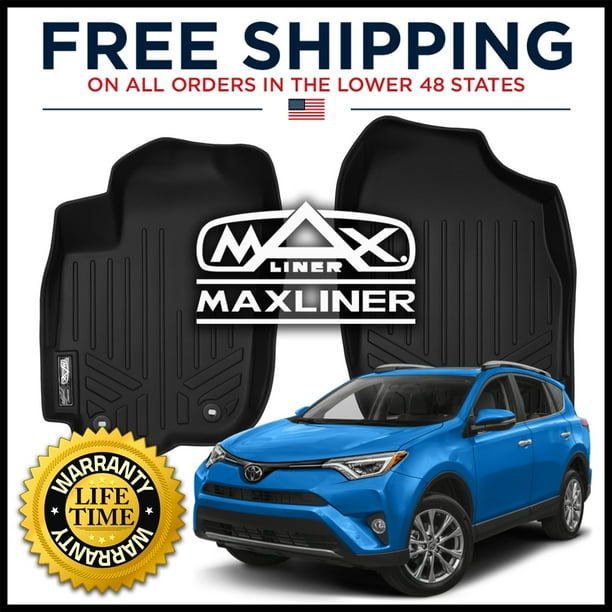MAXFLOORMAT Front 1st Row Floor Liner Mats Black for 20132020 Toyota