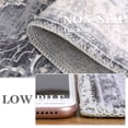 thumbnail image 4 of GlowSol 9' x 12' Machine Washable Large Area Rug Vintage Distressed Accent Rug Traditional Floral Print Rug Stain Resistant Non-Slip Floor Cover, Black Grey, 4 of 6