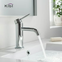 Kibi Circular Single Handle Bathroom Vanity Sink Faucet with Pop Up Drain