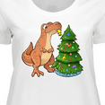 thumbnail image 4 of Inktastic Tyrannosaurus Rex Decorating Christmas Tree Women's Plus Size T-Shirt, 4 of 5