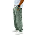 thumbnail image 4 of Men's Vintage Corduroy Drawstring Pants with Embroidered Label - Loose Fit Straight Leg Casual Pants for Daily, Streetwear, and Light Outdoor ActivitiesLight GreenL, 4 of 7