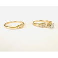 thumbnail image 4 of Sparkle Jewels 14K Yellow Gold Finish Round Cut Cubic Zirconia Women's Bridal Rig Set, 4 of 6