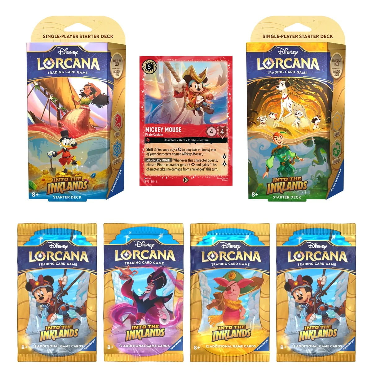 Disney Lorcana カード 8枚セット まとめ売り Ravensburger Disney Lorcana Trading Card Game Bundle, Starter