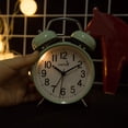 thumbnail image 4 of FLOITTUY {Alarma fuerte para personas que duermen profundamente) Reloj despertador de doble campana de 4 pulgadas con retroiluminación para dormitorio y decoración del hogar (verde), 4 of 5