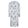 thumbnail image 5 of SuTry Women's Fall Loungewear Elegant Print V-Neck Long Sleeved Comfy Slim Fitting Mid Length Nightgown for Suitable for Lounging(Gray#3,S), 5 of 6
