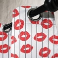 thumbnail image 3 of Ambesonne Glamour Grommet Curtain, Woman Lips Love Behind Bars, 50" x 108", Scarlet White and Grey, 3 of 6