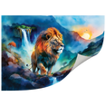thumbnail image 2 of Lotusprinthandmade Lion Abstract Watercolor Illustration Poster 24" x 36", Artistic Lion Wall Art, Watercolor Lion Print, Abstract Lion Design, 2 of 5