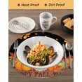 thumbnail image 3 of 13 Inch Round Placemats Set of 6, Thanksgiving Fall Non Slip Heat Insulation PP Table Mats, Farmhouse Orange Green Pumpkin Leaves Washable Place Mats for Kitchen Dining Party Table Decor, 3 of 7
