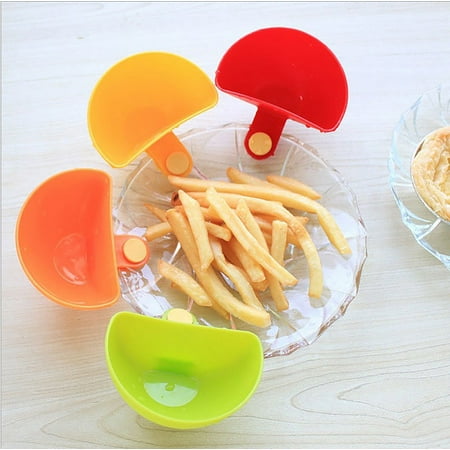 

XIANXIAN 2Pc Kitchen Clampable Dishes Plastic Clips Bowl Dip Colors Clip Plate Holder Plate Assorted Dip Holders Clip Home Textile Storage