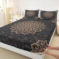 thumbnail image 3 of Manfei Teens Boho Mandala 4 Pieces Queen Sheet Sets,Hippie Floral Ultra Soft Flat Sheet,Exotic Style Queen Fitted Sheet,Ultra Soft Home Decor, 3 of 7
