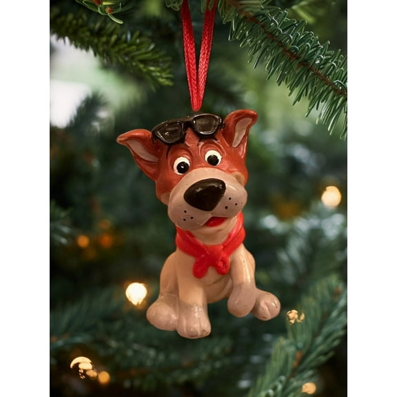 ORNAMENT Walt Disney Dodger Dog Sitting Oliver & Company PVC Figure Rare GIFT