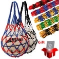 thumbnail image 2 of Basketball Net Bag Nylon Mesh Ball Storage Sack with Drawstring for Soccer Volleyball Training, 2 of 7