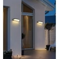 thumbnail image 5 of Aplique LED de pared moderno para exterior de 12 W, resistente al agua IP65, de aluminio, para pasillo, escalera, balcón, jardín o porche, gris/blanco cálido, 26 cm., 5 of 5