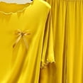 thumbnail image 5 of mihongmao Summer Womens Sweatsuits 2 Piece Set Summer Outfits Women Fashion Round-Neck Casual Solid Short Sleeve Outing Long Pants Sets Yellow L, 5 of 6