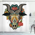 thumbnail image 1 of Ambesonne Goat Shower Curtain, Colorful Skull New Year, 69"Wx84"L, Multicolor, 1 of 3