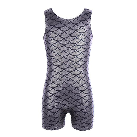DPOIS Kids Girls' One Piece Mermaid Fish Scales Gymnastics Sport Leotard