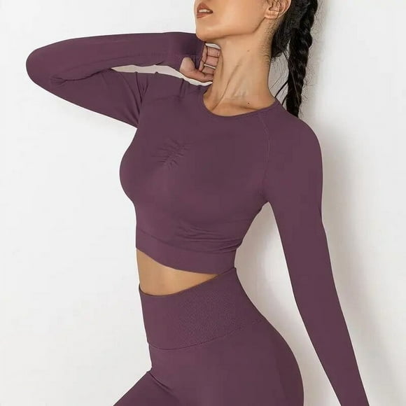 Push Up Women T-Shirt Energy Seamless Yoga Shirts Long Sleeve Crop Tops Fitness Running Shirts Gym Clothing New Quick Dry Shirts