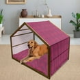 thumbnail image 2 of Magenta Pet House, Monochrome Flourishing Flowers with Leaves Pattern Royal Garden Design, Outdoor & Indoor Portable Dog Kennel with Pillow and Cover, 5 Sizes, Magenta and Purple, by Ambesonne, 2 of 4