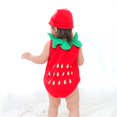 thumbnail image 5 of Mercatoo Toddler Girls Boys Set Sleeveless Fruit Print Crawling Suit Includes Hats 3Pcs Clothes Outfit Baby Home Clothing, 5 of 6
