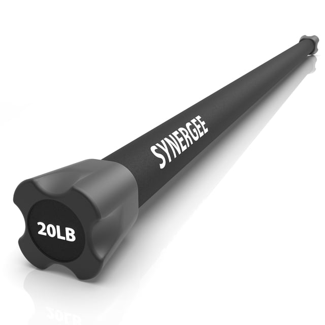 Synergee Workout Bar Weight Bar - 20lb Weights Padded Weighted Bars – Body Toning Exercise Bar, Strength & Condition