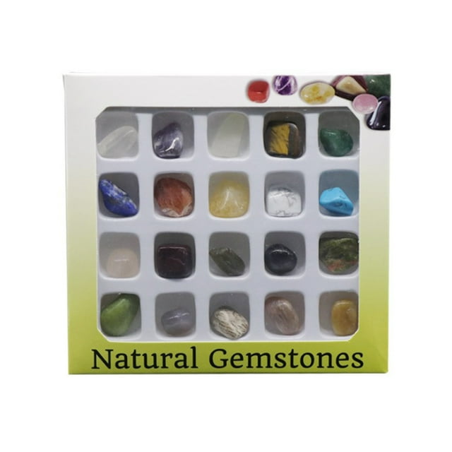 Juego De Juguetes De Protolito De Mineral Natural De Navidad Para 20 Piezas, Caja De Colección De Piedra En Bruto De Cristal, Regalo Para Niños, Juguete Educativo Vogacara HA038572-00