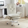 thumbnail image 1 of Chaise de Bureau pour s'Asseoir en Tailleur Chaise en Tailleur avec Accoudoirs Réglables Fauteuil Inclinable en Velours Chaise de Direction avec Roulettes Grande et Haute Chaise d'Ordinateur pour Bureau à Domicile, 1 of 2