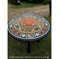 thumbnail image 4 of Handcrafted Semi-Precious Floral Inlay Work Black Marble Center Table with Elegant Modern Design – Unique Handmade Furniture for Luxurious Home Decor-60 Inch, 4 of 5