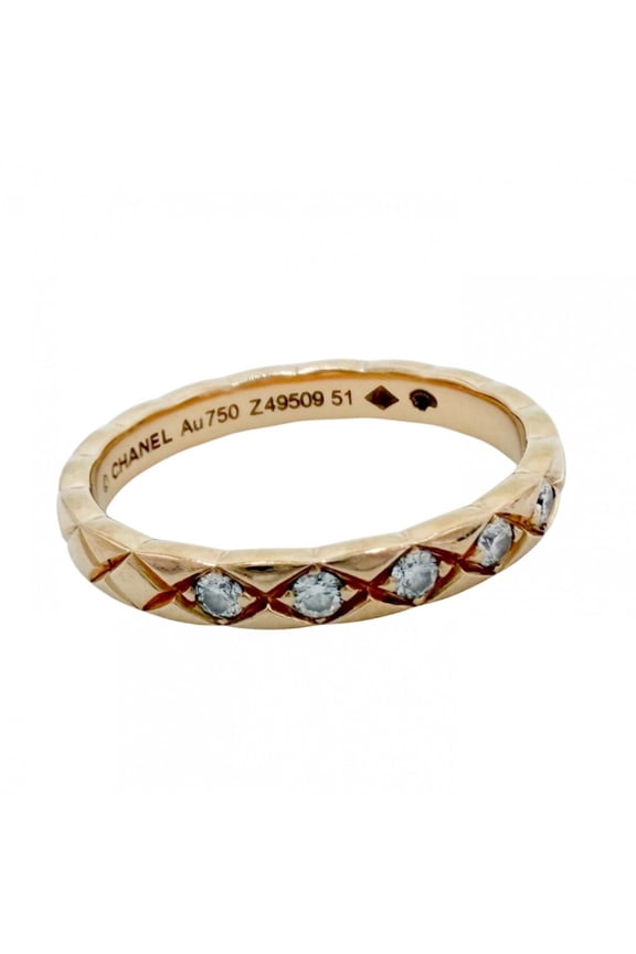 Pre-Owned Chanel Women's Coco Crush Ring Mini 5P Diamond Jewelry Accessory 18K Pink Gold Au750...