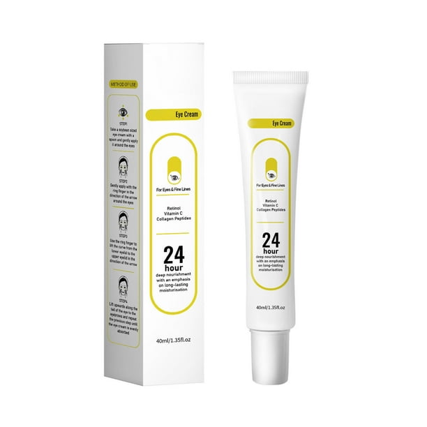 Crema para ojos con retinol, vitamina C y péptidos de colágeno, de rápida reducción, reduce bolsas, patas de gallo, líneas de expresión y flacidez. Resultados en tan solo 6 semanas