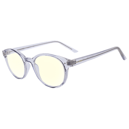 FLOWER by Drew Blue Light Computer Glasses, Violet Frame, Slate Smoke Crystal