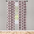 thumbnail image 4 of Ambesonne Valentine's Day Window Curtains, Hearts Lines Dots, Each 28" W x 95" L, Scarlet and Charcoal Grey, 4 of 4