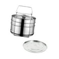 thumbnail image 4 of GUOOL Adults Lunch Box Stainless Steel Three Layer Food Steamer Basket Stackable Lunch with Steamed tool, 4 of 9