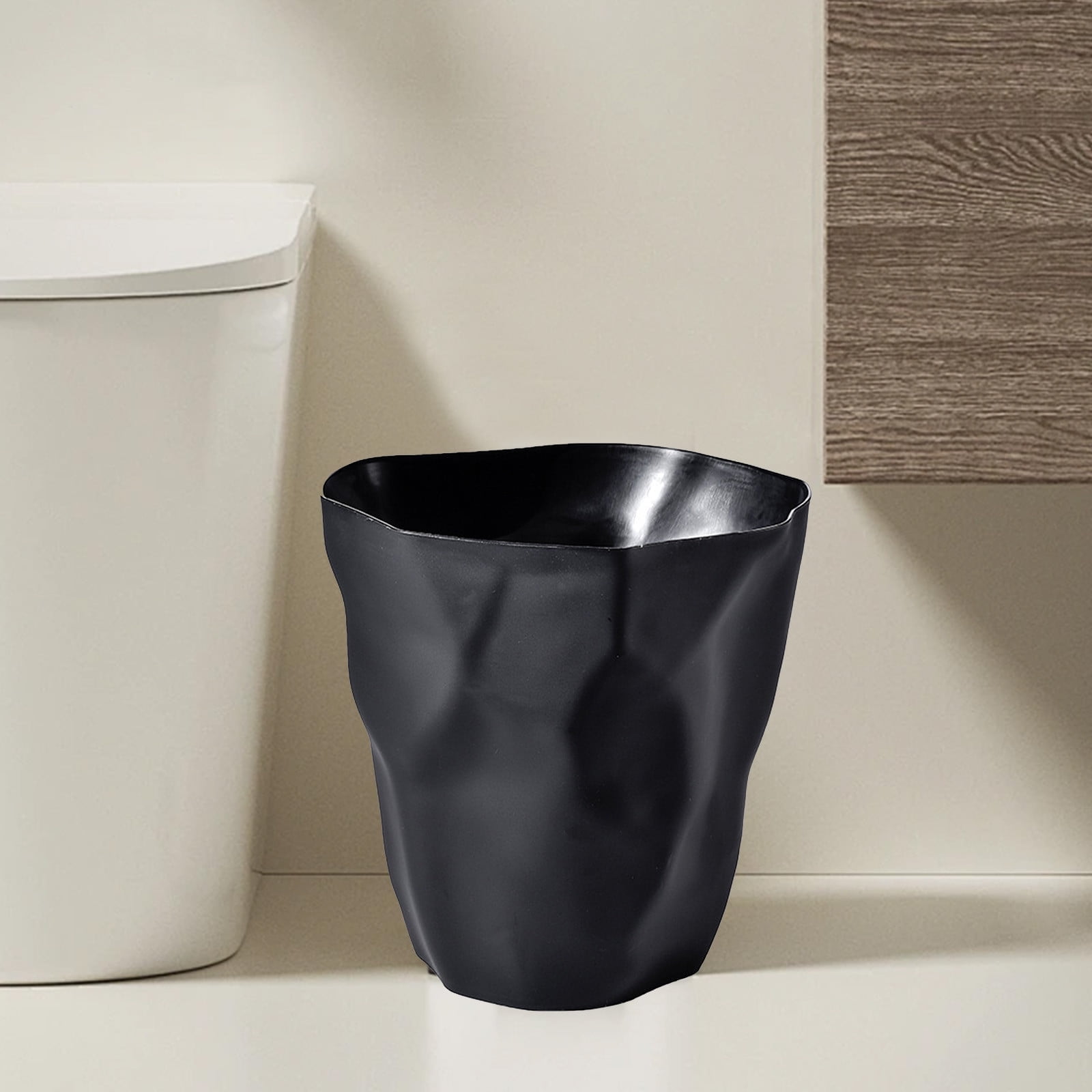 potrochi Round Plastic Bathroom Garbage Can, Plastic Wastebasket, Trash Can, Wastebasket, Garbage Bin, Trash Can for Bathroom, Bedroom, and Kids Room - Small Bathroom Trash Can