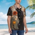 thumbnail image 3 of Yiaed Black Cat in Wildflowers Print Hawaiian Shirt for Men Short Sleeve Button Down Shirts Beach Shirts for Men,Large, 3 of 7