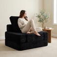 thumbnail image 5 of Oak and Birch 3-in-1 Folding Floor Sofa Bed, Boneless Convertible Couch with Chaise Lounge & Sleeper, High-Density Foam, Plush Velvet Upholstery, No Assembly, Black, 5 of 11