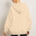thumbnail image 4 of Sudaderas con capucha para mujer Otoño Color Sólido Básico Sudadera Suelta Talla Grande Sudadera Manga Larga Bolsillo Canguro Hombro Caído Jerséis Tops,Beige,2XL, 4 of 6