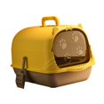 thumbnail image 4 of TISHITA Cat Litter Box with Lid Easy Cleaning Removable Portable Enclosed Cat Toilet Gray Yellow, 4 of 8