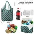 thumbnail image 3 of 5 Pack Foldable Shopping Bag,Halloween Pumpkin Repeat Pattern Reusable Grocery Bags with Pockets,Large Reusable Tote Bags with Handles Waterproof & Lightweight, 3 of 6
