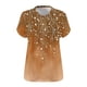 thumbnail image 5 of Camisetas Casuales de las Mujeres Más Tamaño V-Cuello Impresión Manga Corta Color Sólido Base de Verano Superior, Ligero para Diario, 5 of 9